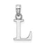 10K White Gold White Gold Polished L Block Initial Charm