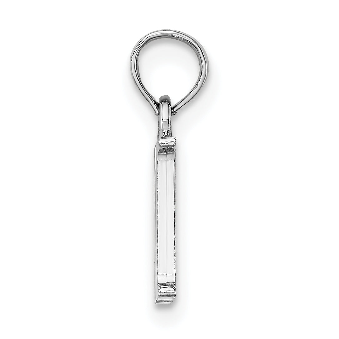 10K White Gold White Gold Polished M Block Initial Charm Secondary image