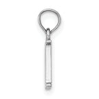 10K White Gold White Gold Polished M Block Initial Charm - view 2