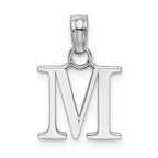 10K White Gold White Gold Polished M Block Initial Charm
