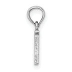10K White Gold Polished N Block Initial Charm
