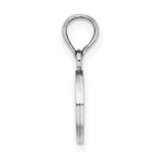 10K White Gold Polished O Block Initial Charm