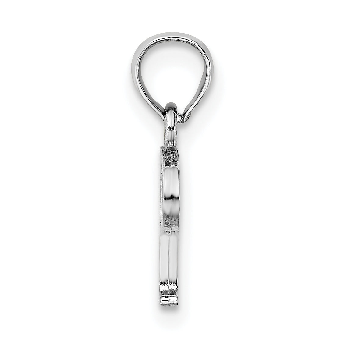 10K White Gold Polished P Block Initial Charm Secondary image