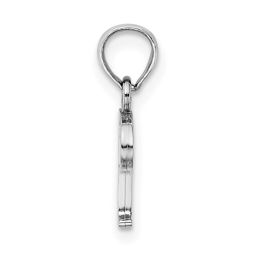 10K White Gold Polished P Block Initial Charm