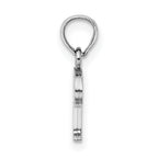 10K White Gold Polished P Block Initial Charm
