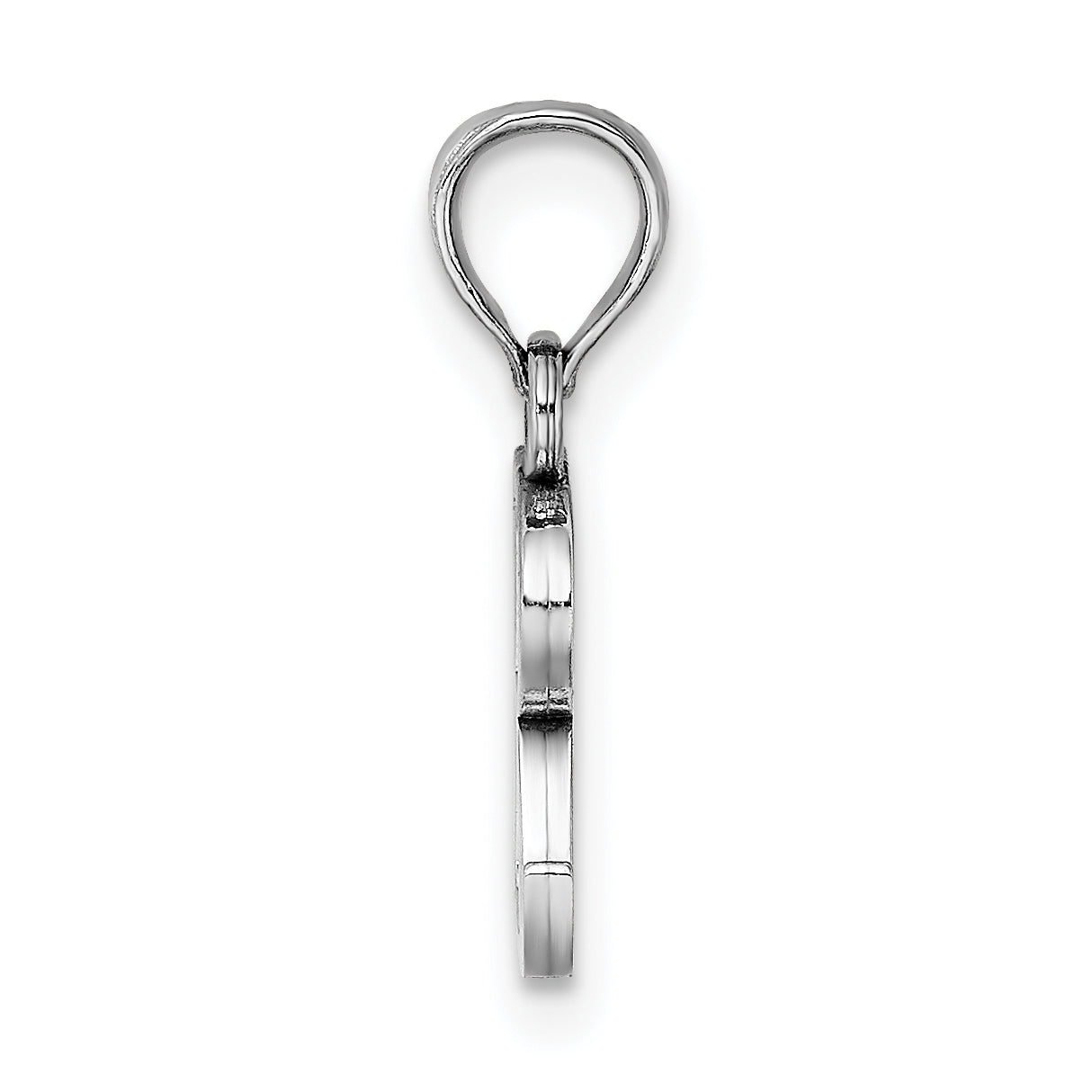 10K White Gold White Gold Polished R Block Initial Charm Secondary image