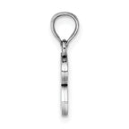 10K White Gold White Gold Polished R Block Initial Charm - view 2
