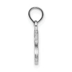10K White Gold Polished S Block Initial Charm