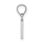 10K White Gold Polished V Block Initial Charm