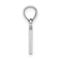 10K White Gold Polished V Block Initial Charm