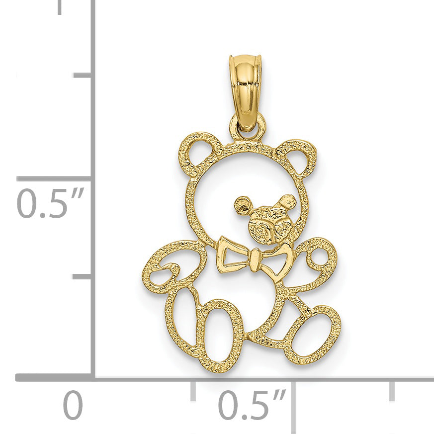 10K None Cut-Out Teddy Bear Charm - view 3