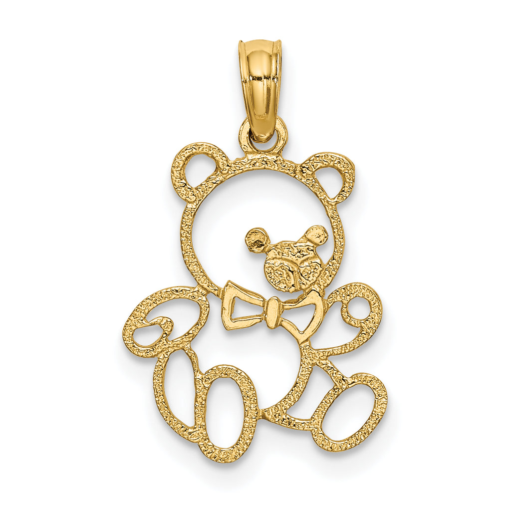 10K None Cut-Out Teddy Bear Charm