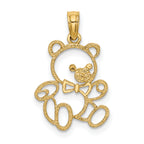 10K None Cut-Out Teddy Bear Charm