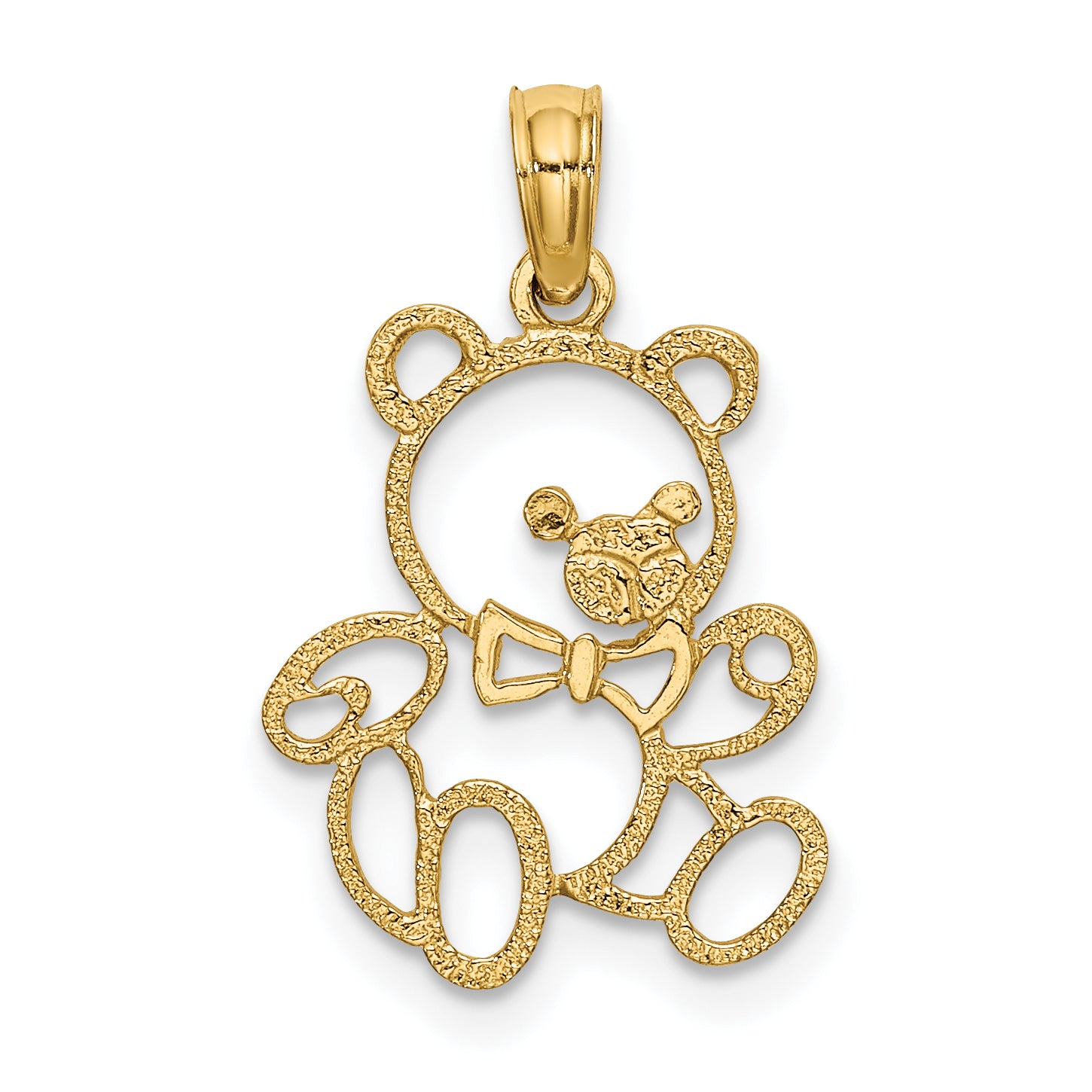 10K None Cut-Out Teddy Bear Charm