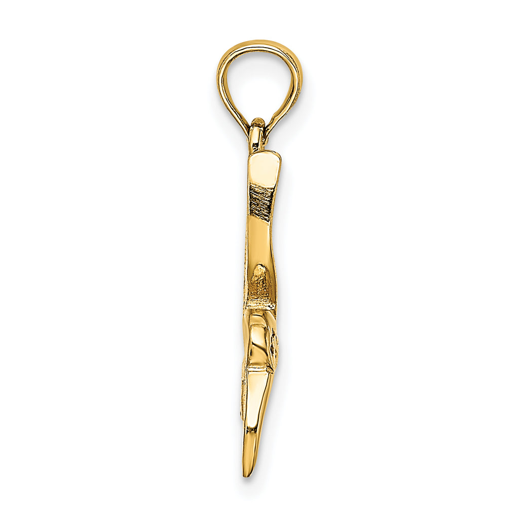 10K None Textured Hummingbird Flying Charm - view 2