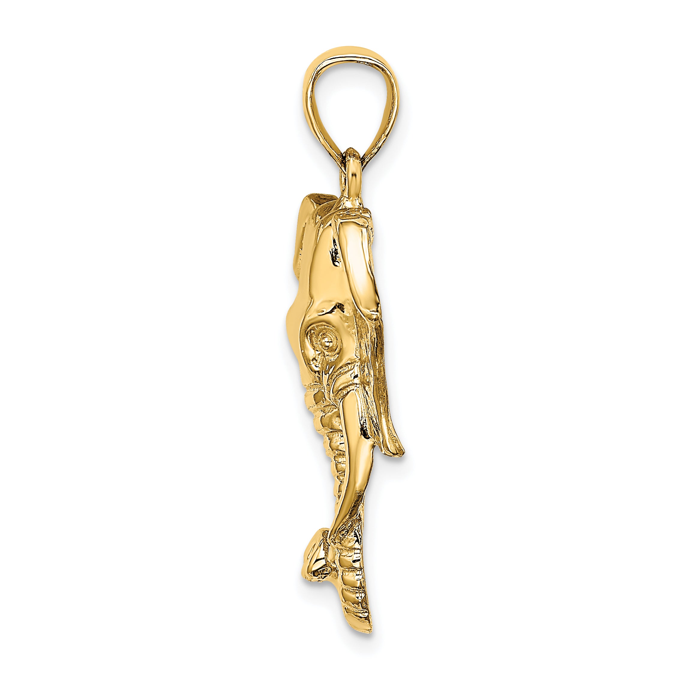 10K 2-D Elephant Head w/ Twisted Trunk Charm