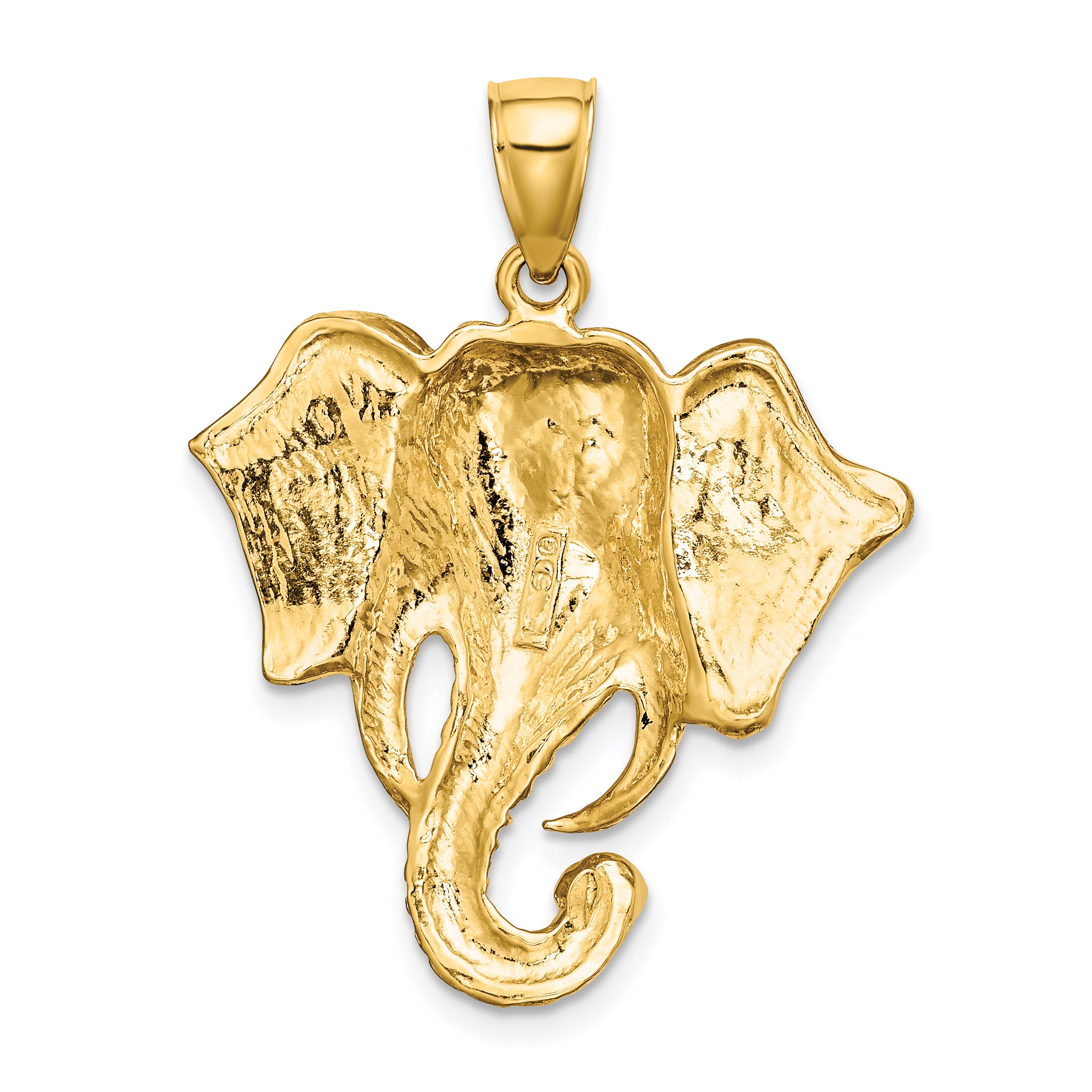 10K 2-D Elephant Head w/ Twisted Trunk Charm