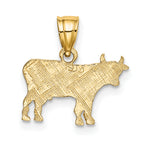 10K Flat and Engraved Cow Charm
