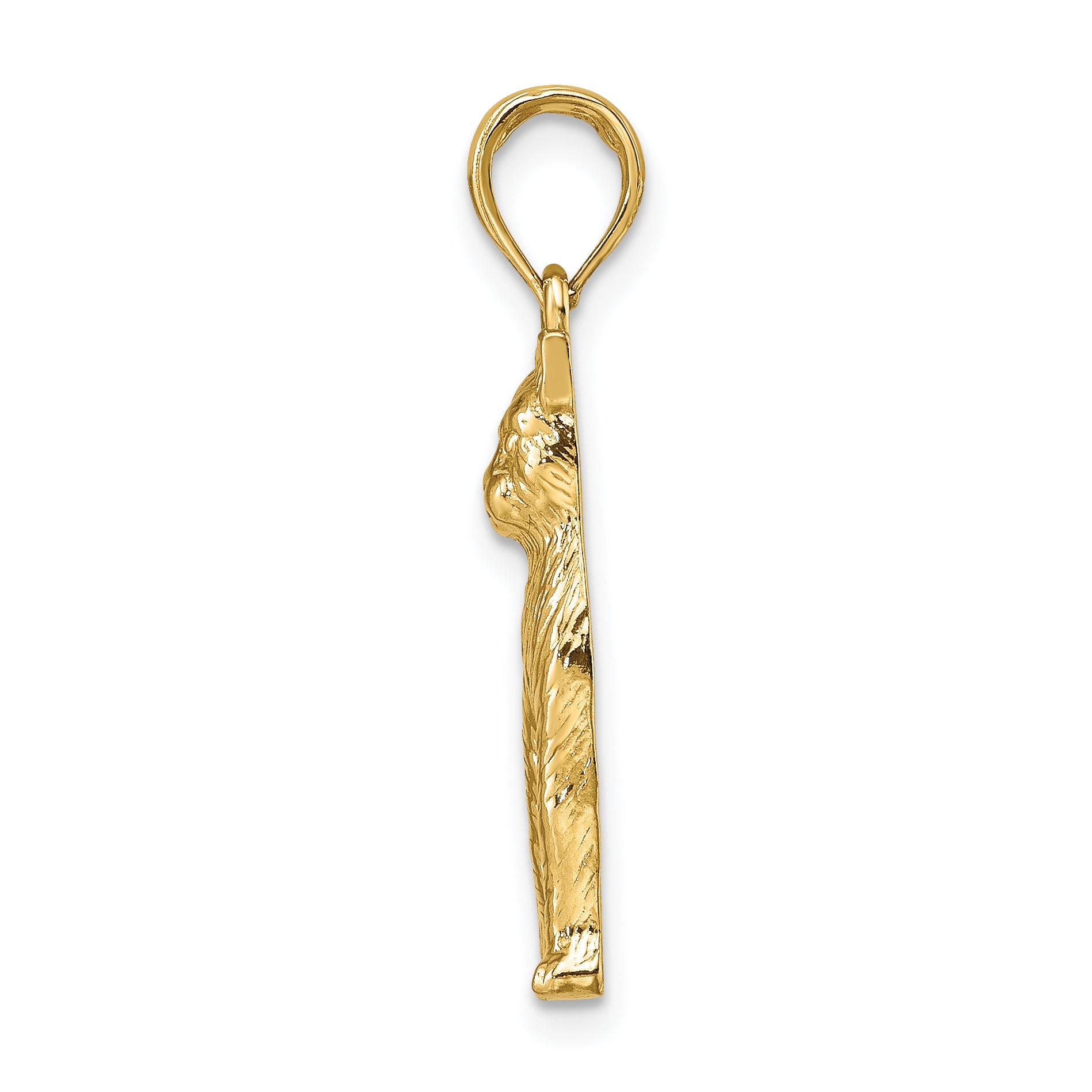 10K Textured Sitting Cat Charm Secondary image