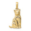 10K Textured Sitting Cat Charm