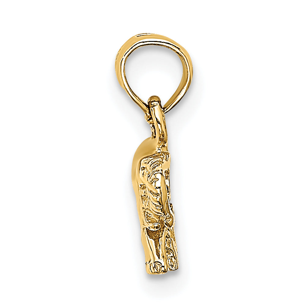 10K Polished Small Elephant Charm Secondary image