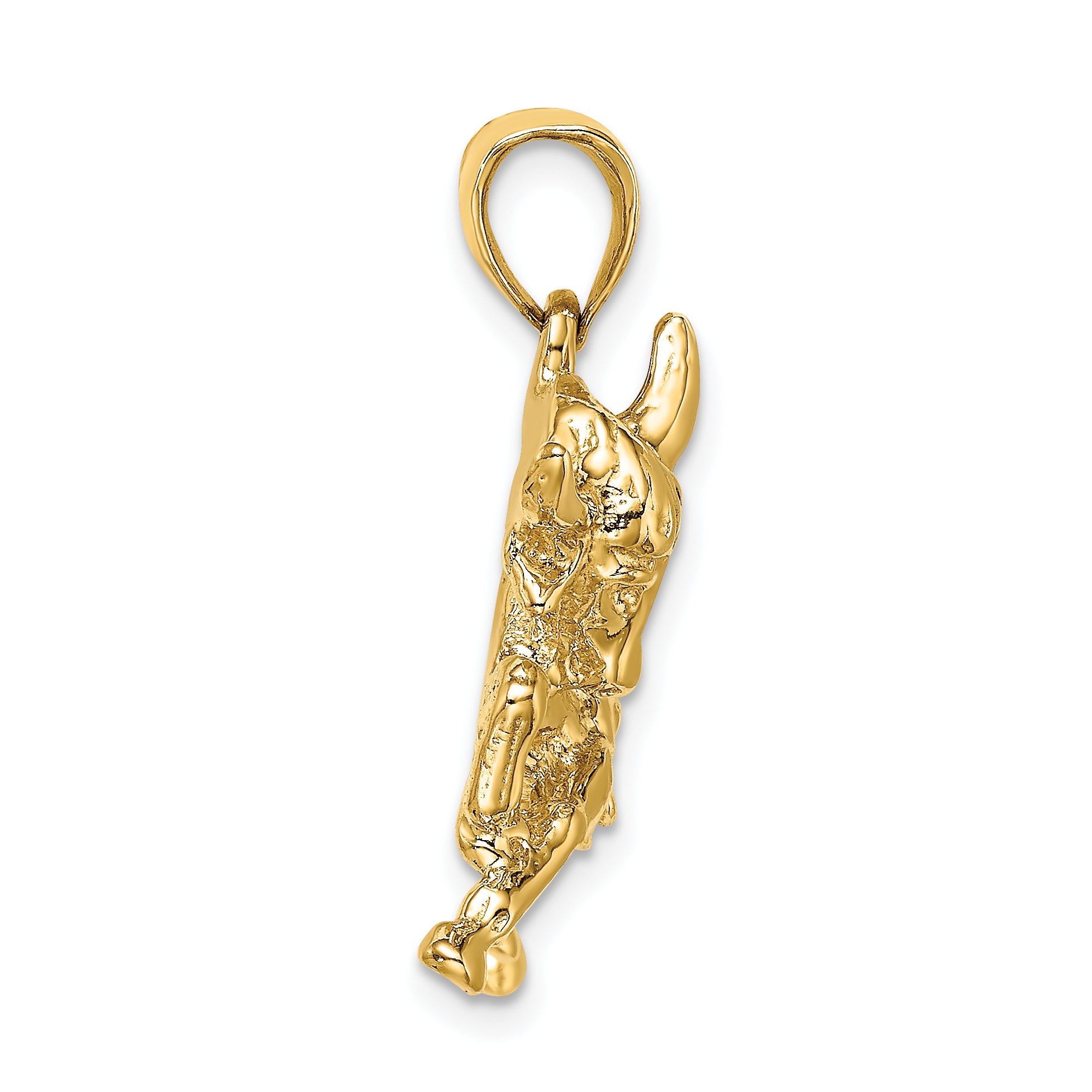 10K Polished Raging Bull with Horns Charm Secondary image