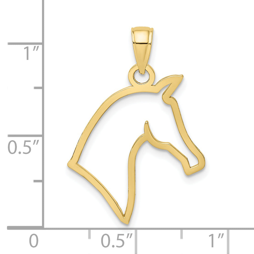 10K Cut-Out Horse Head Profile Charm