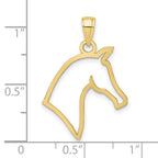 10K Cut-Out Horse Head Profile Charm