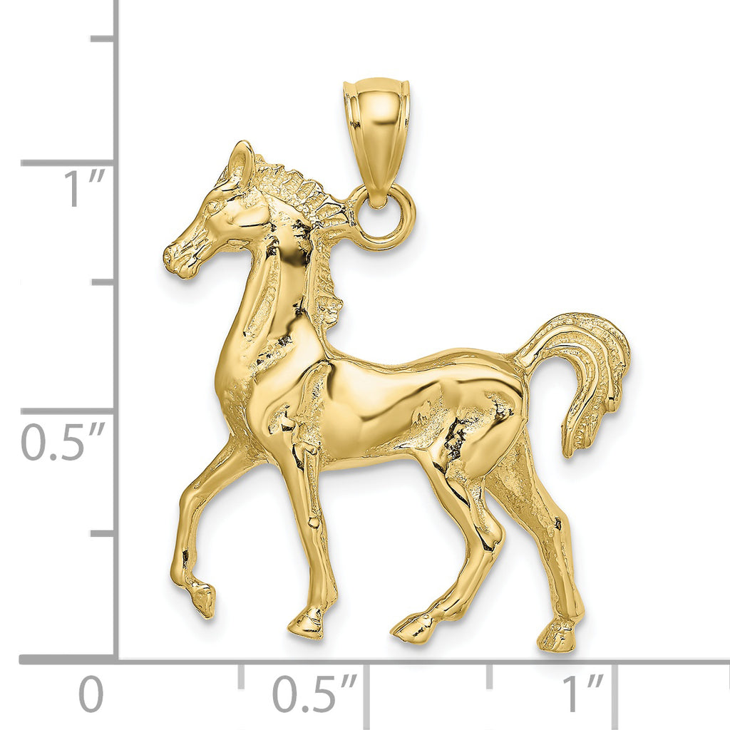 10K 3-D Polished Horse Charm