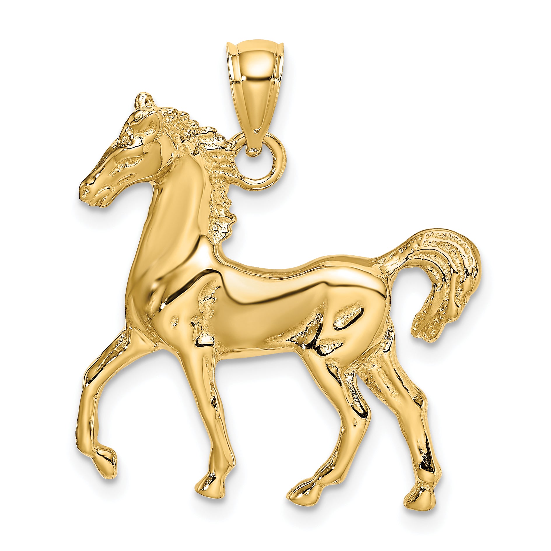 10K 2-D Polished Horse Charm Main image
