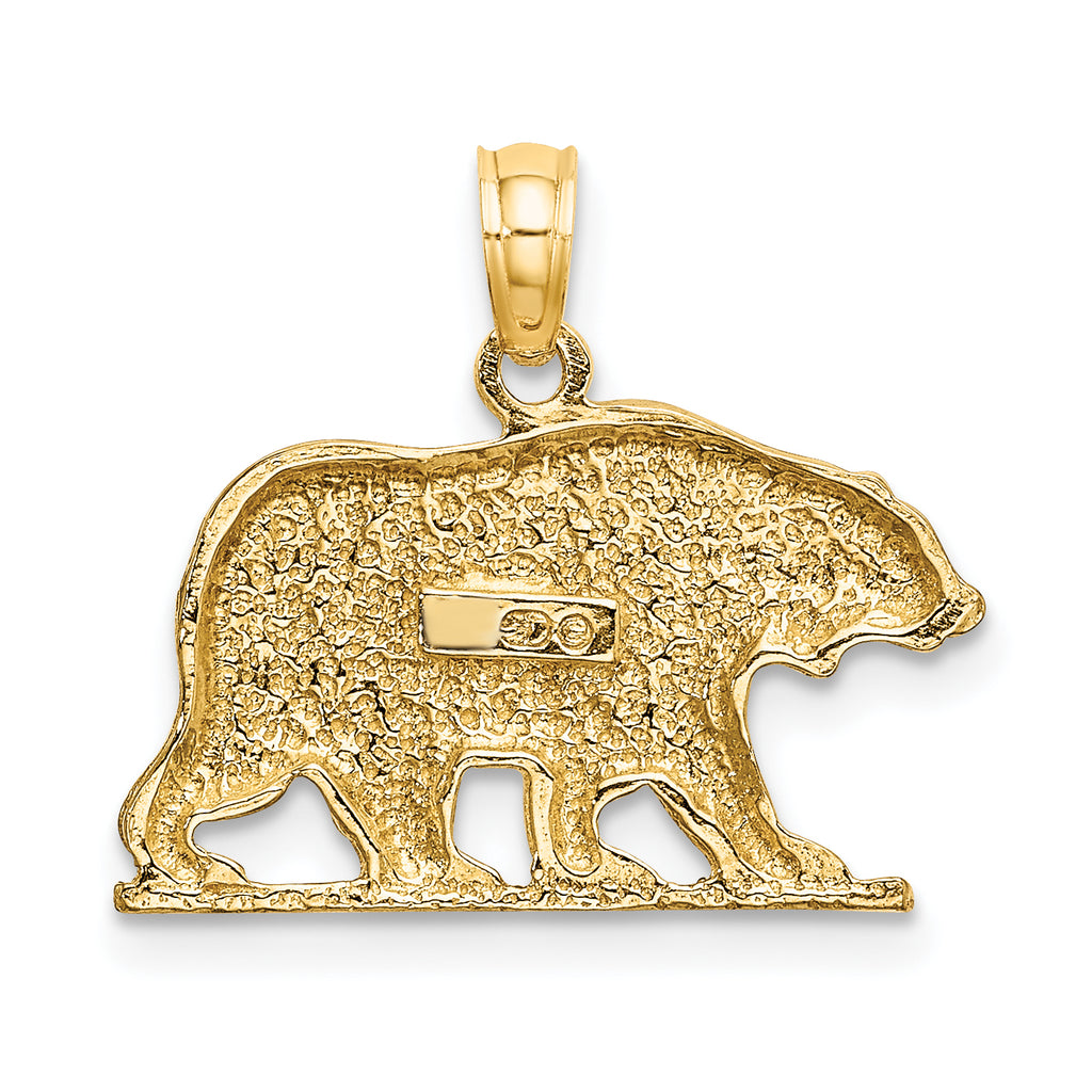 10K Textured Bear Charm