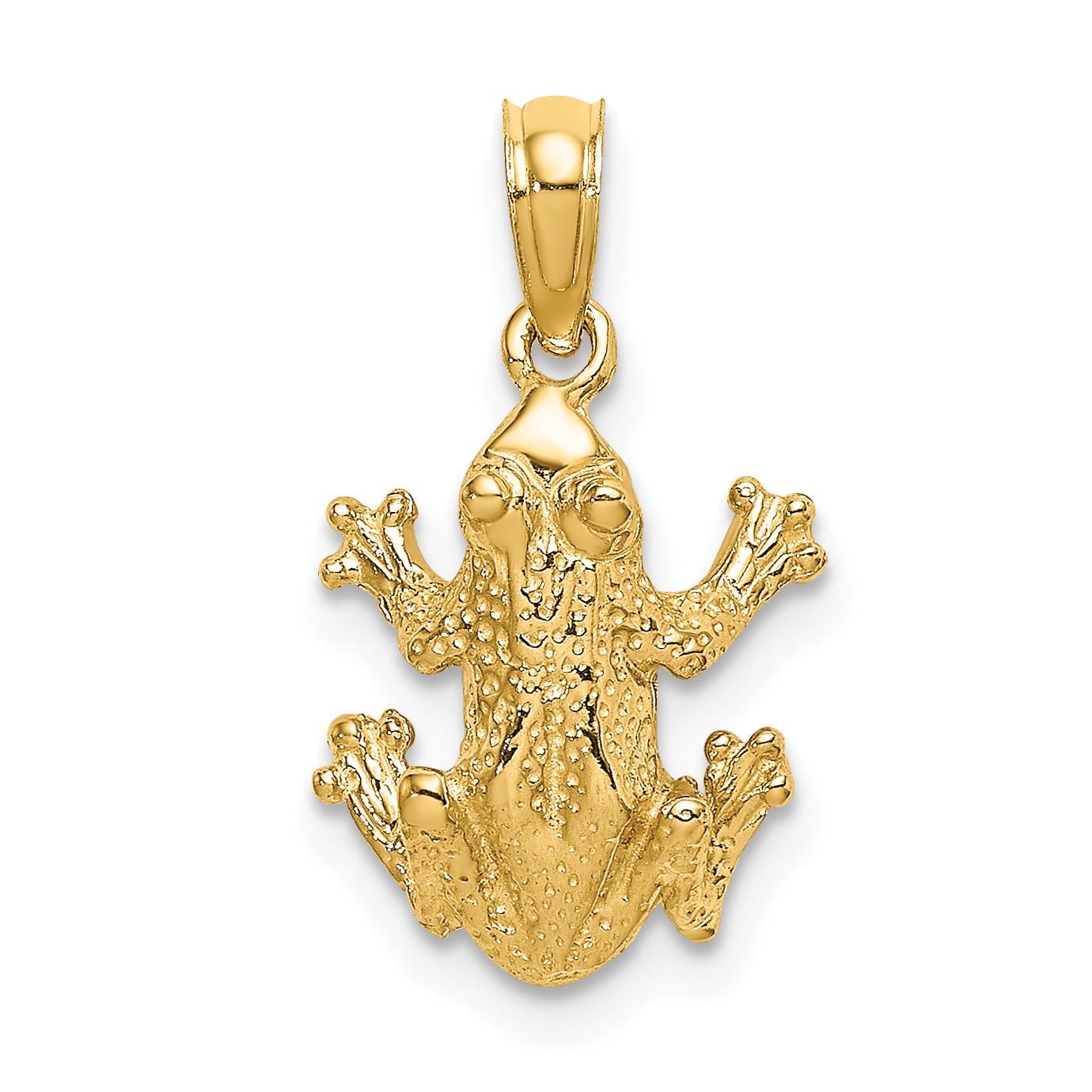 10k Textured Top View FROG Charm Main image