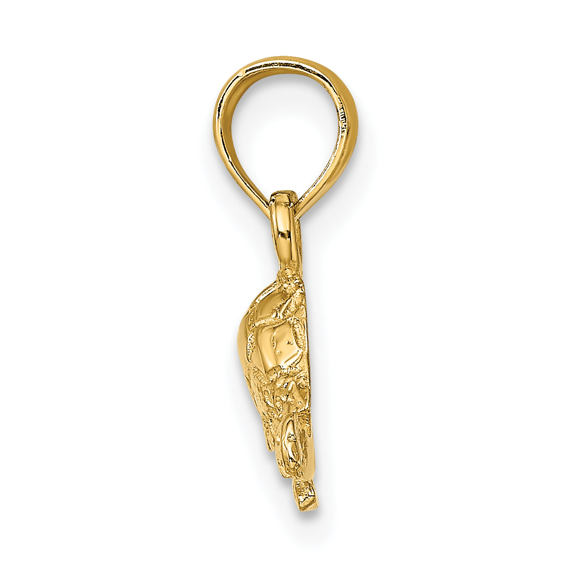 10K Polished and Engraved Mini Turtle Charm Secondary image
