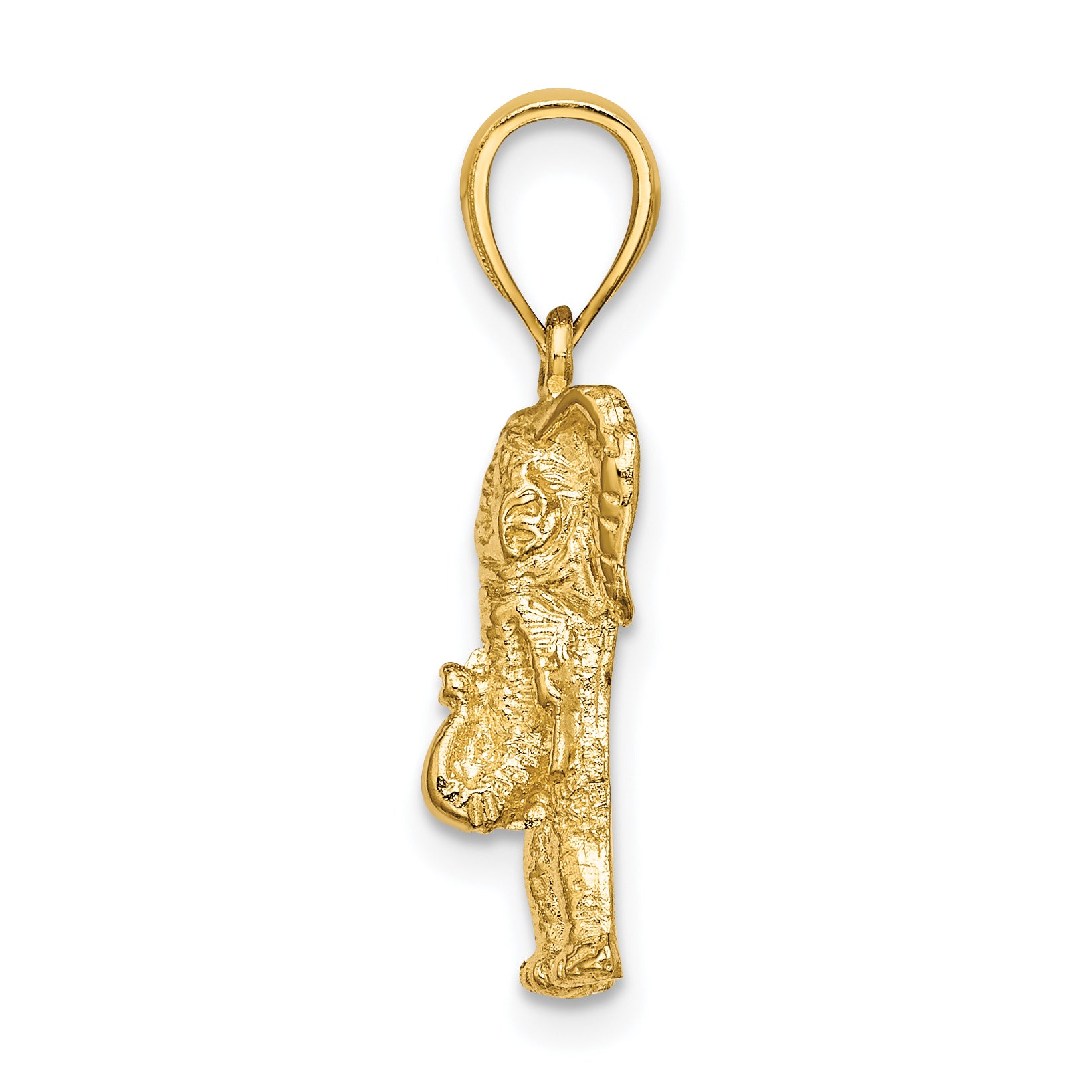 10K 2-D Elephant w/ Raised Trunk Charm Secondary image