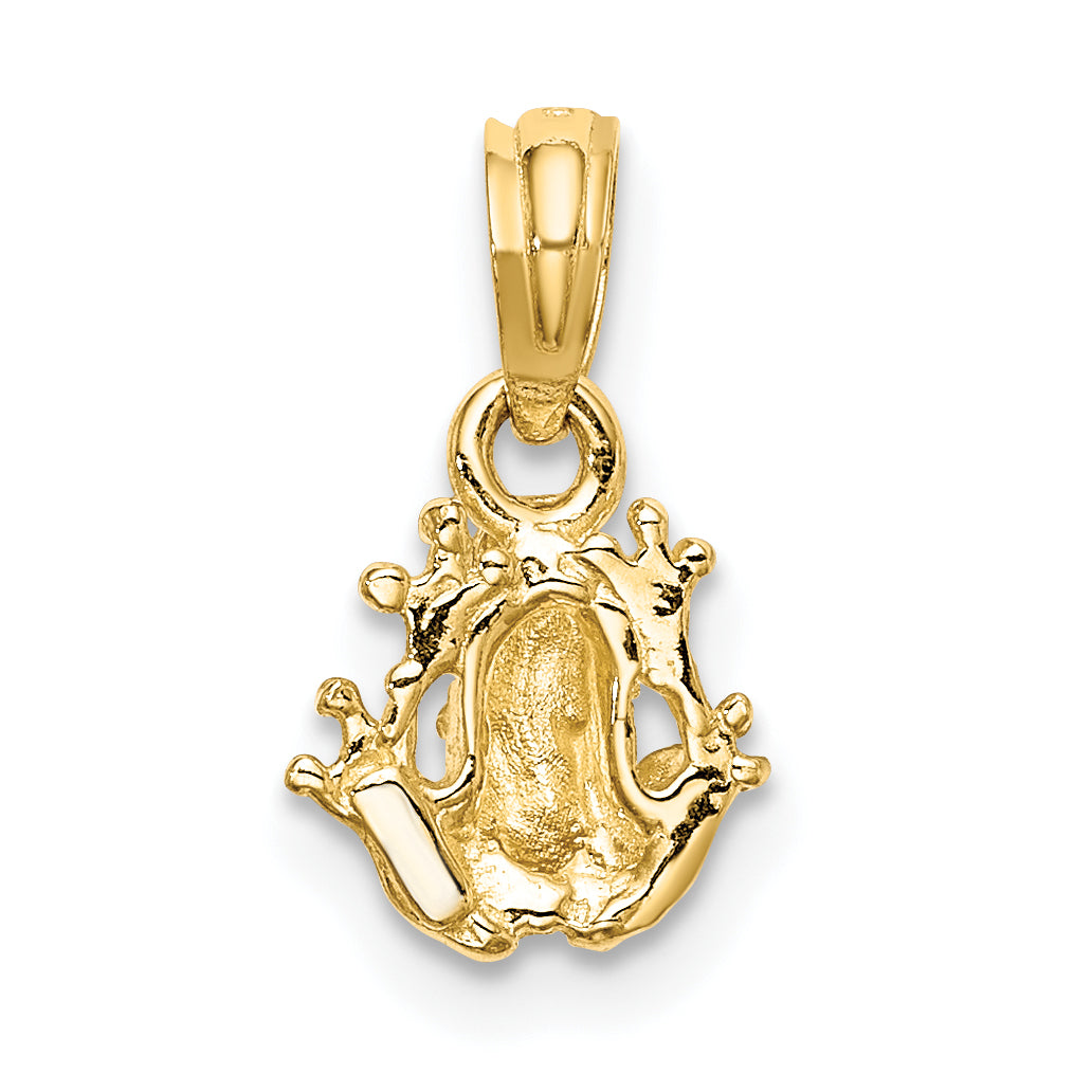 10K Textured Miniature Frog Charm