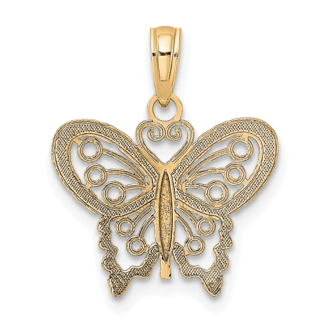 10k Diamond-cut Butterfly Charm