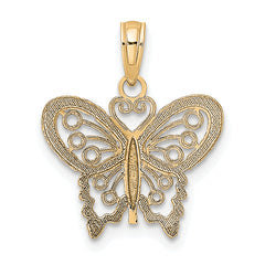 10k Diamond-cut Butterfly Charm