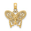 10K None Diamond-cut Butterfly Charm