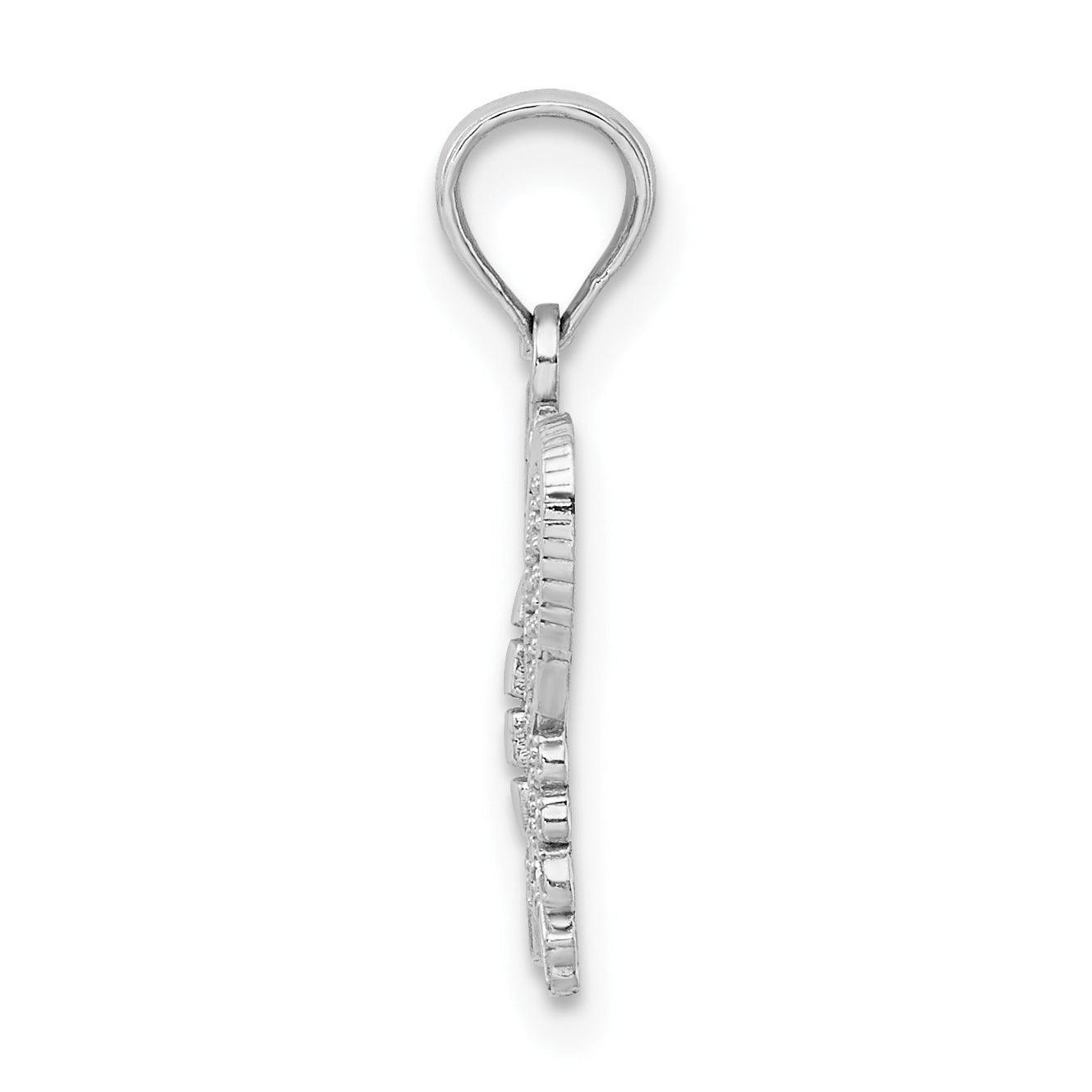 10K White Gold White Gold Textured Butterfly Charm - view 2