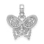10K White Gold White Gold Textured Butterfly Charm