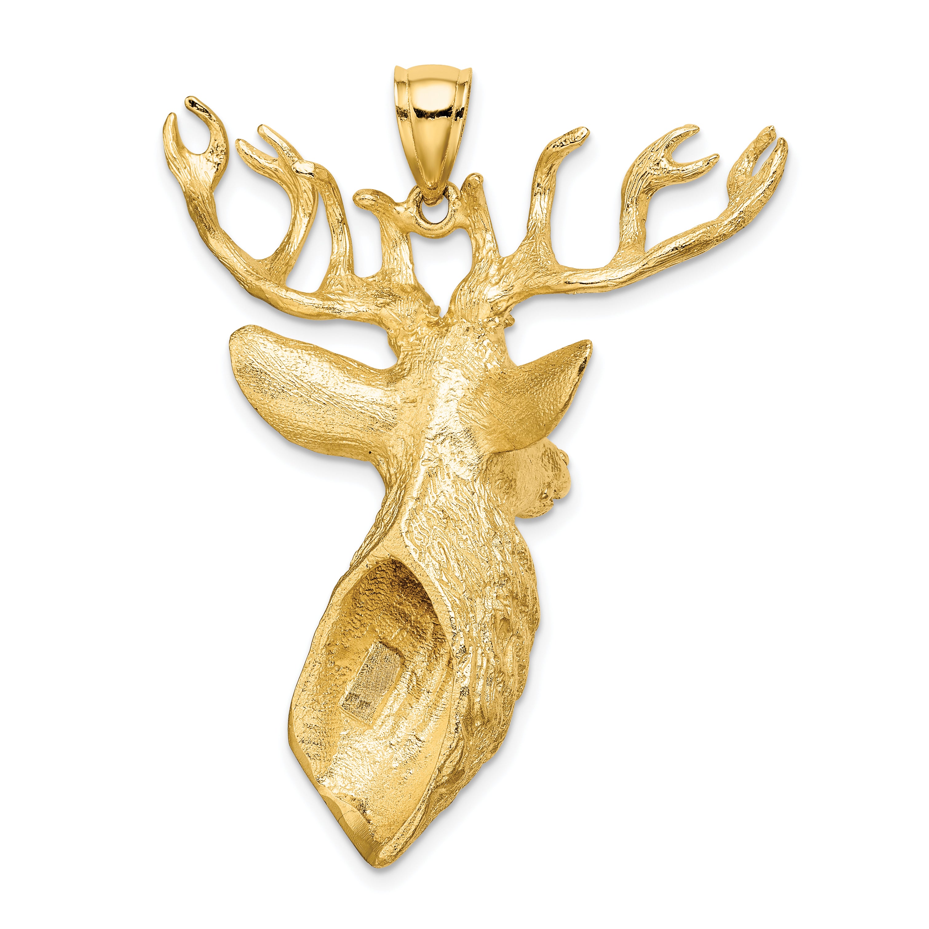 10K 3-D Textured Deer Head Charm