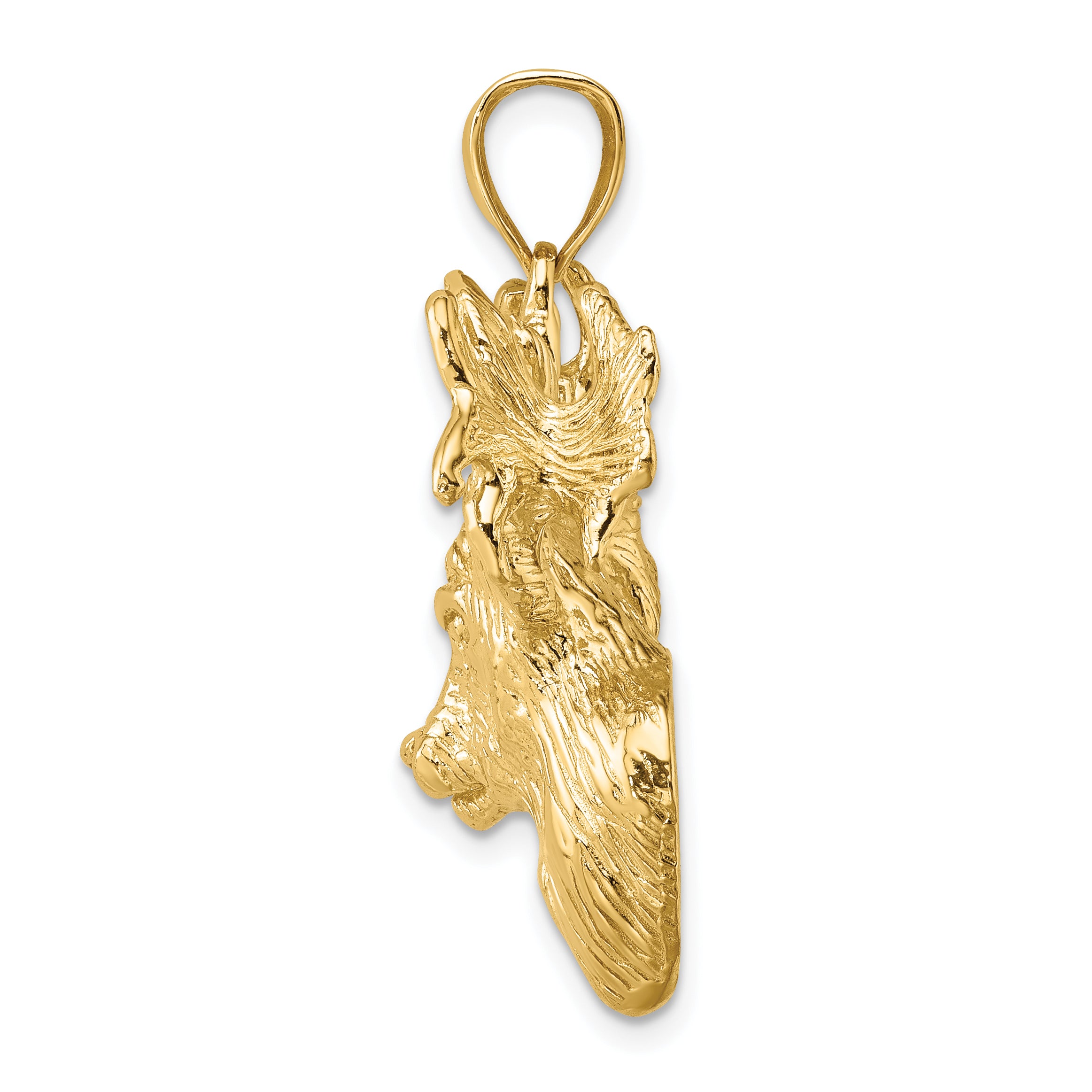 10K 2-D Textured Deer Head Charm Secondary image