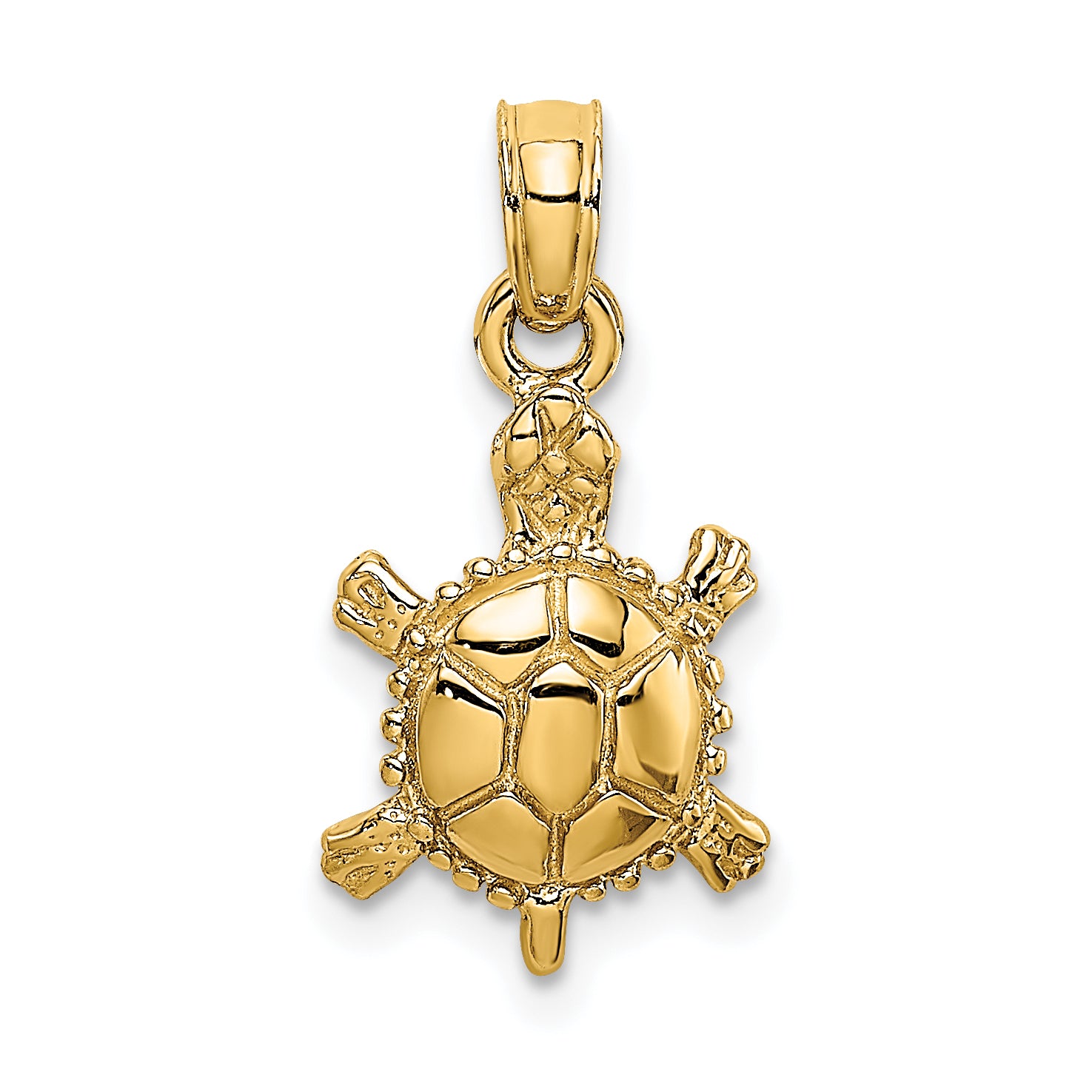 10K 3-D Polished Land Turtle Charm Main image