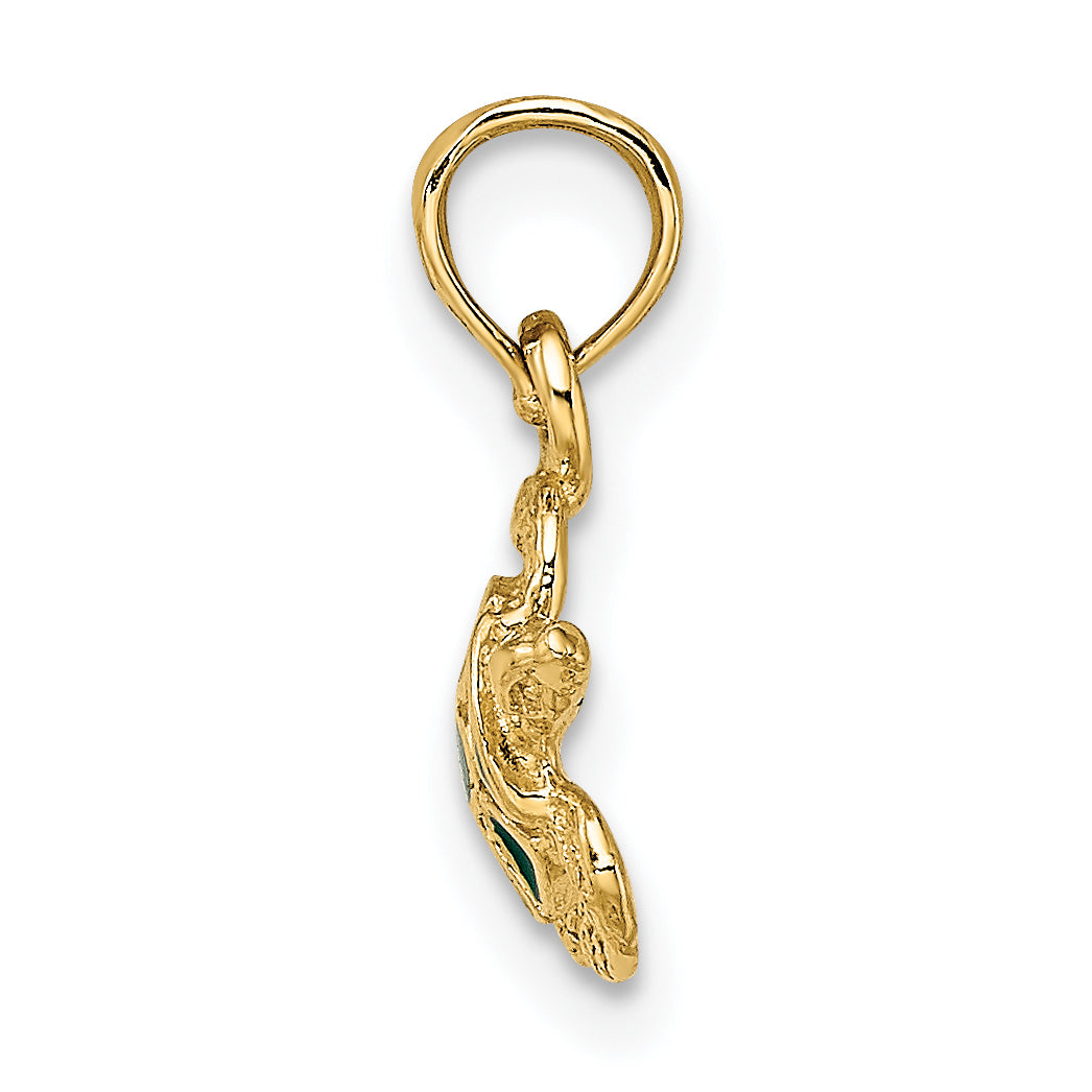 10K Textured and Enameled Sea Turtle Charm Secondary image