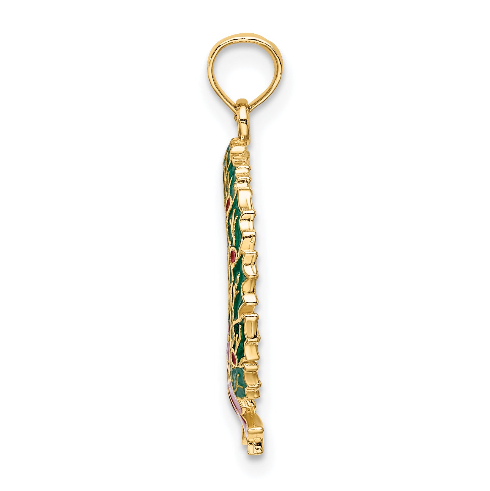 10K Enamel Christmas Wreath Charm Secondary image