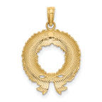 10K Enamel Christmas Wreath Charm