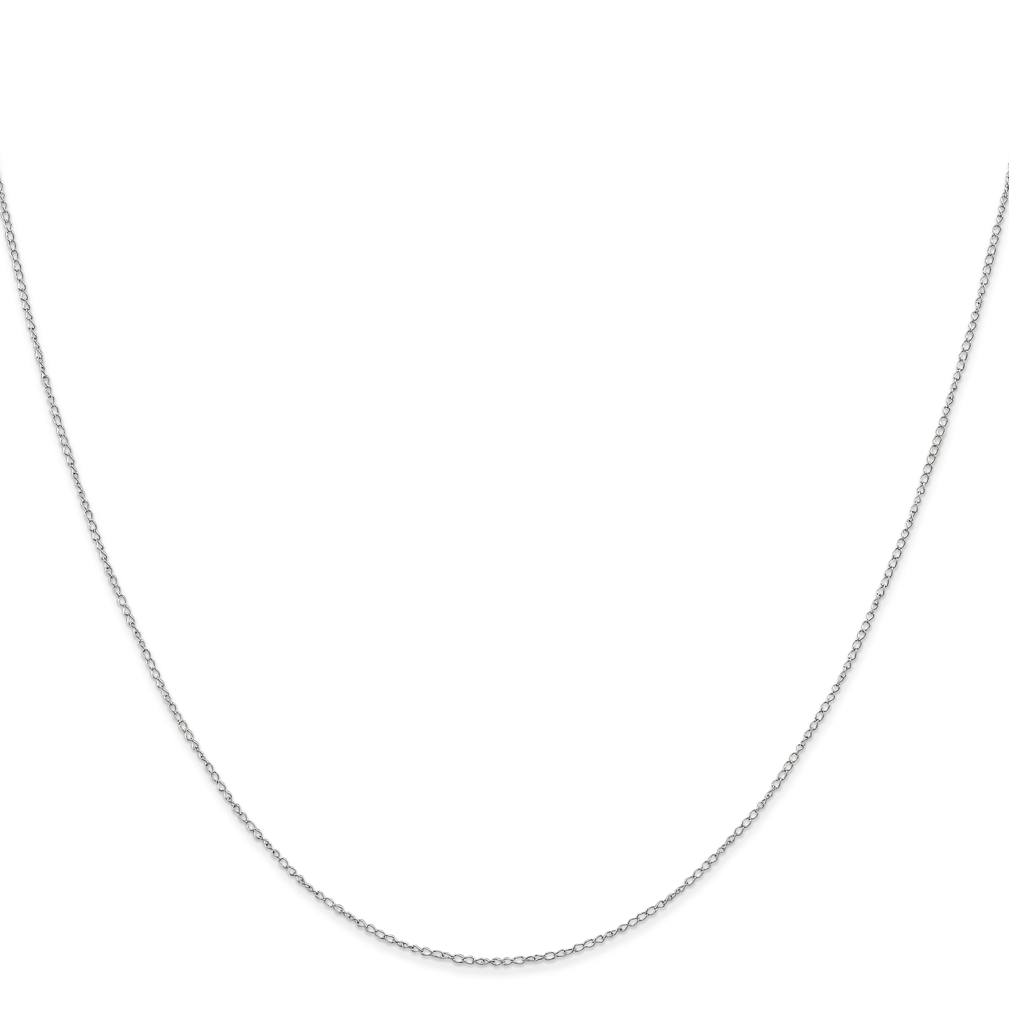 Curb Chain Necklace in 10K White Gold, 0.42mm Secondary image