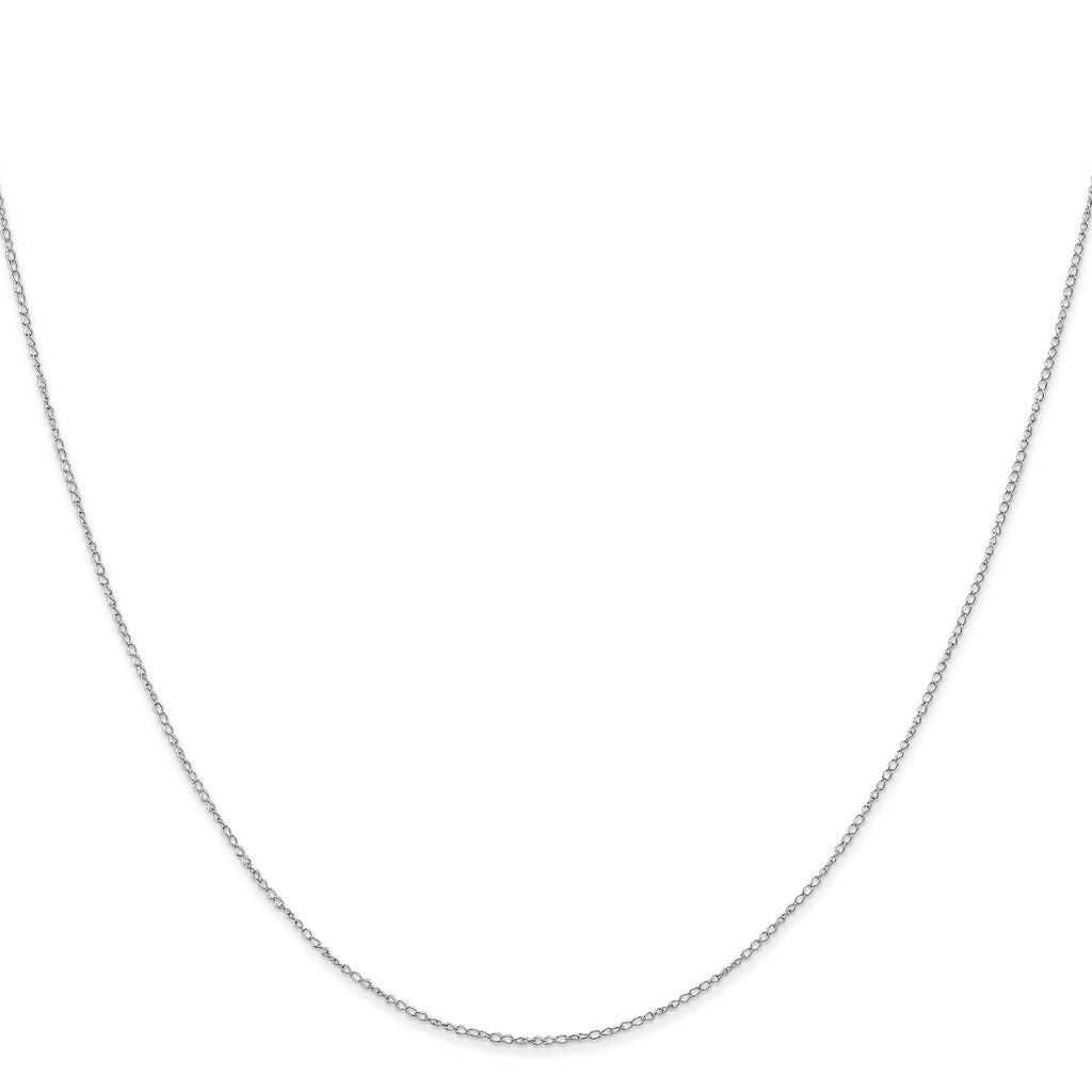 10K White Gold 0.42mm Curb Chain Necklace - view 2