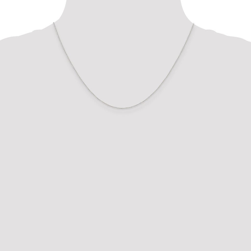 10K White Gold 0.42mm Curb Chain Necklace - view 4