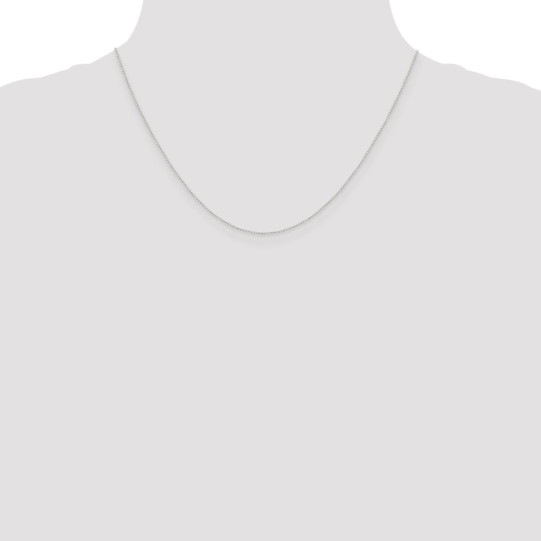 10K White Gold 0.42mm Curb Chain Necklace - view 4